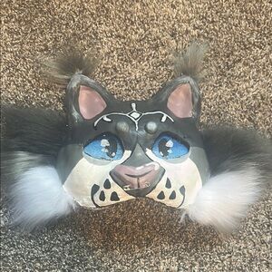 Gray and White Cat Mask